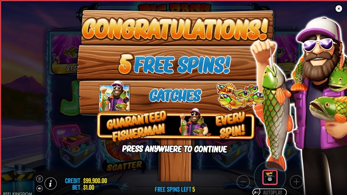 Interface futurista e vibrante do jogo de slot Big Bass Blast com elementos de pesca eletrificada