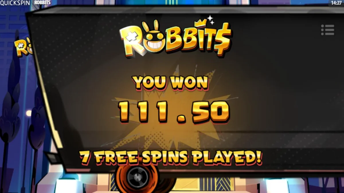 Cena de ação do jogo de slot Robbits com os personagens coelhos ladrões
