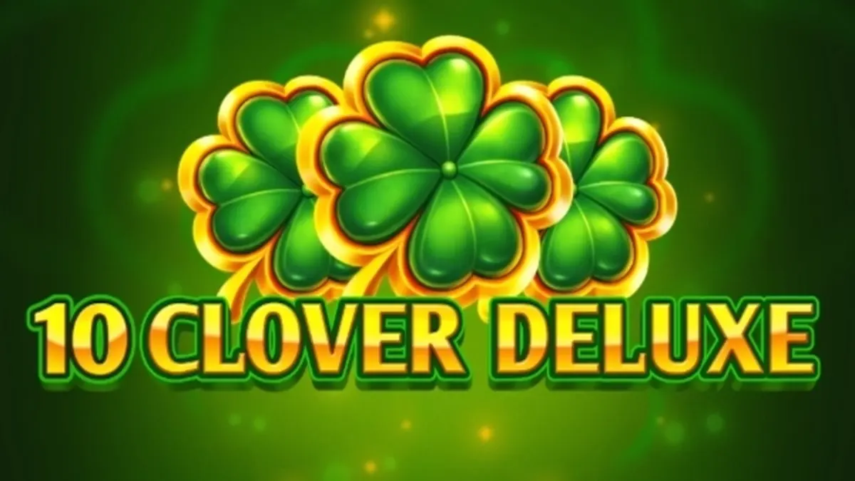 Interface do jogo 10 Clover Deluxe com símbolos de trevos e design moderno